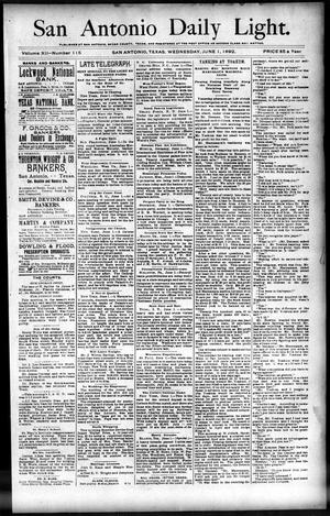 San Antonio Daily Light. (San Antonio, Tex.), Vol. 12, No. 115, Ed. 1 Wednesday, June 1, 1892