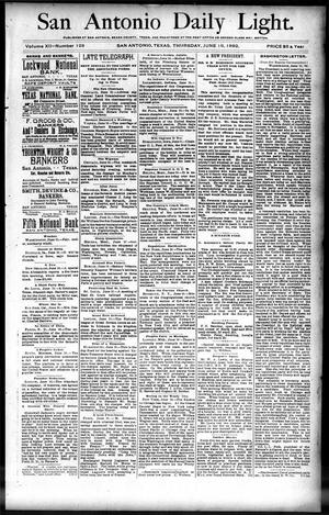 San Antonio Daily Light. (San Antonio, Tex.), Vol. 12, No. 128, Ed. 1 Thursday, June 16, 1892