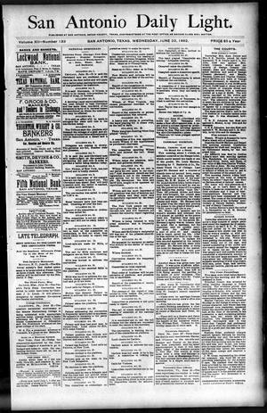 San Antonio Daily Light. (San Antonio, Tex.), Vol. 12, No. 133, Ed. 1 Wednesday, June 22, 1892