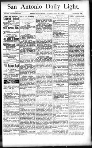 San Antonio Daily Light. (San Antonio, Tex.), Vol. 12, No. 158, Ed. 1 Thursday, July 21, 1892