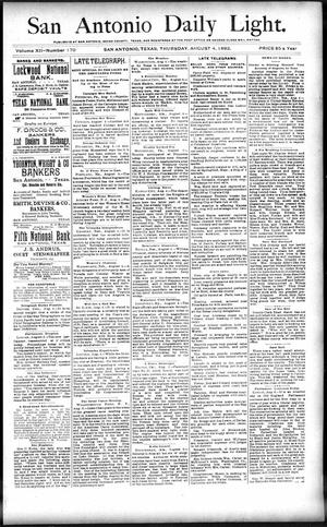 San Antonio Daily Light. (San Antonio, Tex.), Vol. 12, No. 170, Ed. 1 Thursday, August 4, 1892