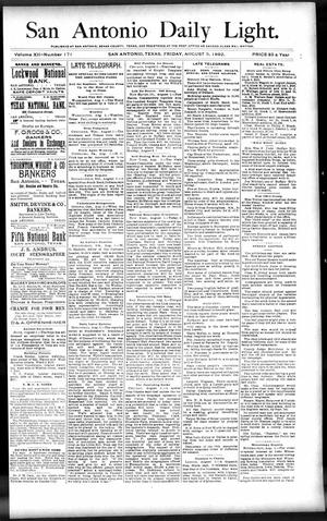 San Antonio Daily Light. (San Antonio, Tex.), Vol. 12, No. 171, Ed. 1 Friday, August 5, 1892