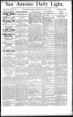 San Antonio Daily Light. (San Antonio, Tex.), Vol. 12, No. 172, Ed. 1 Saturday, August 6, 1892