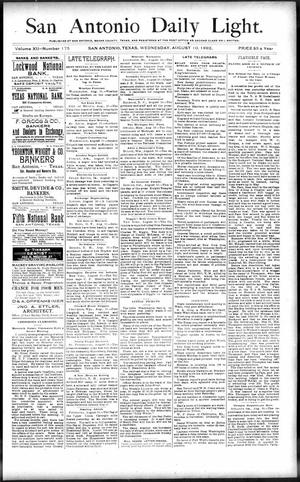 San Antonio Daily Light. (San Antonio, Tex.), Vol. 12, No. 175, Ed. 1 Wednesday, August 10, 1892