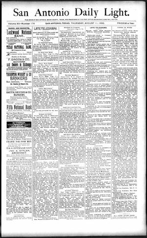 San Antonio Daily Light. (San Antonio, Tex.), Vol. 12, No. 176, Ed. 1 Thursday, August 11, 1892
