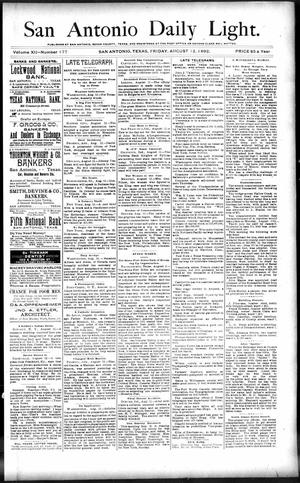 San Antonio Daily Light. (San Antonio, Tex.), Vol. 12, No. 177, Ed. 1 Friday, August 12, 1892