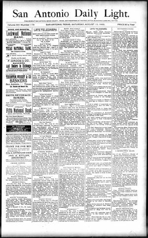 San Antonio Daily Light. (San Antonio, Tex.), Vol. 12, No. 178, Ed. 1 Saturday, August 13, 1892