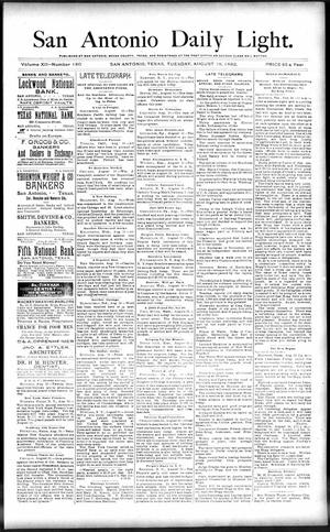 San Antonio Daily Light. (San Antonio, Tex.), Vol. 12, No. 180, Ed. 1 Tuesday, August 16, 1892