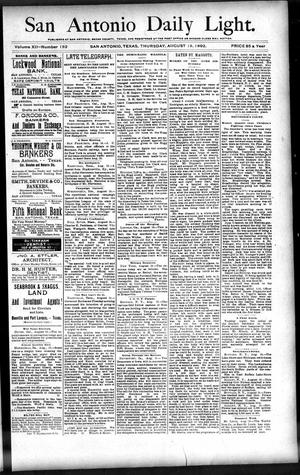 San Antonio Daily Light. (San Antonio, Tex.), Vol. 12, No. 182, Ed. 1 Thursday, August 18, 1892