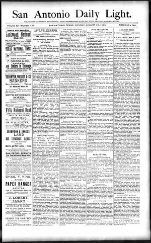 San Antonio Daily Light. (San Antonio, Tex.), Vol. 12, No. 185, Ed. 1 Monday, August 22, 1892