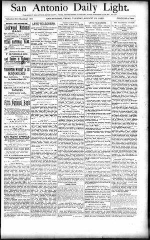 San Antonio Daily Light. (San Antonio, Tex.), Vol. 12, No. 186, Ed. 1 Tuesday, August 23, 1892