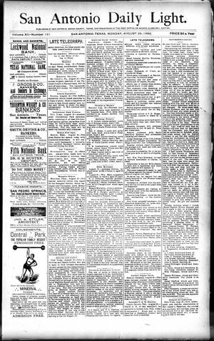 San Antonio Daily Light. (San Antonio, Tex.), Vol. 12, No. 191, Ed. 1 Monday, August 29, 1892
