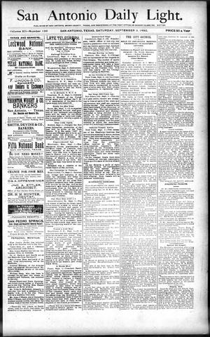 San Antonio Daily Light. (San Antonio, Tex.), Vol. 12, No. 196, Ed. 1 Saturday, September 3, 1892