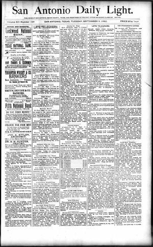 San Antonio Daily Light. (San Antonio, Tex.), Vol. 12, No. 198, Ed. 1 Tuesday, September 6, 1892