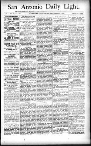 San Antonio Daily Light. (San Antonio, Tex.), Vol. 12, No. 201, Ed. 1 Friday, September 9, 1892