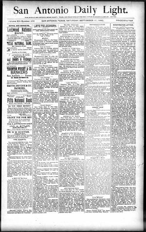 San Antonio Daily Light. (San Antonio, Tex.), Vol. 12, No. 202, Ed. 1 Saturday, September 10, 1892