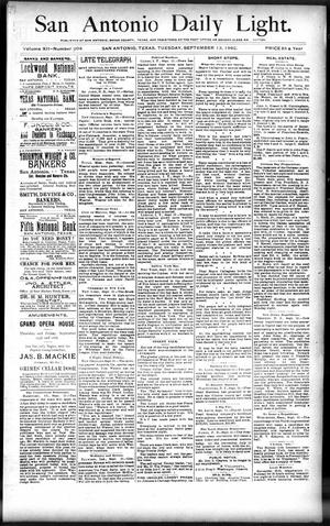 San Antonio Daily Light. (San Antonio, Tex.), Vol. 12, No. 204, Ed. 1 Tuesday, September 13, 1892