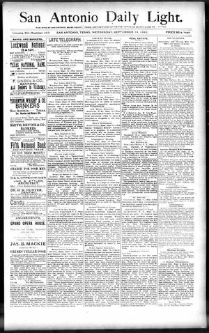 San Antonio Daily Light. (San Antonio, Tex.), Vol. 12, No. 205, Ed. 1 Wednesday, September 14, 1892