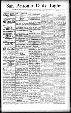 San Antonio Daily Light. (San Antonio, Tex.), Vol. 12, No. 209, Ed. 1 Monday, September 19, 1892