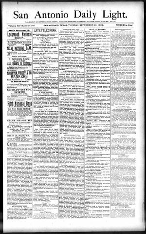 San Antonio Daily Light. (San Antonio, Tex.), Vol. 12, No. 210, Ed. 1 Tuesday, September 20, 1892