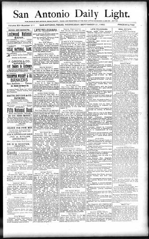 San Antonio Daily Light. (San Antonio, Tex.), Vol. 12, No. 211, Ed. 1 Wednesday, September 21, 1892