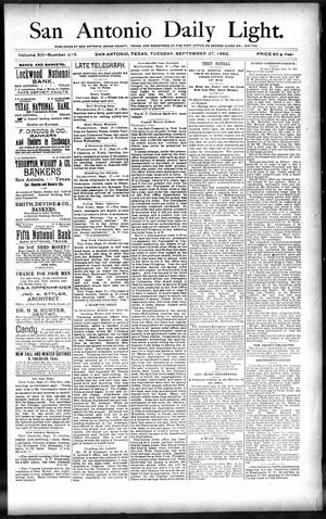 San Antonio Daily Light. (San Antonio, Tex.), Vol. 12, No. 216, Ed. 1 Tuesday, September 27, 1892