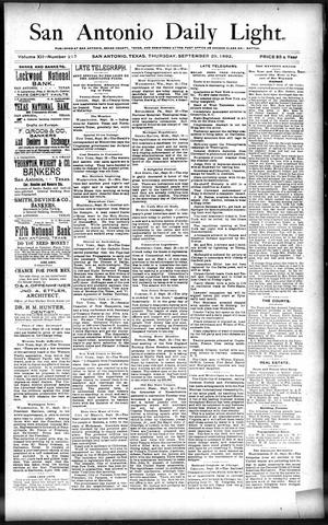 San Antonio Daily Light. (San Antonio, Tex.), Vol. 12, No. 217, Ed. 1 Thursday, September 29, 1892