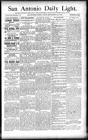 San Antonio Daily Light. (San Antonio, Tex.), Vol. 12, No. 218, Ed. 1 Friday, September 30, 1892
