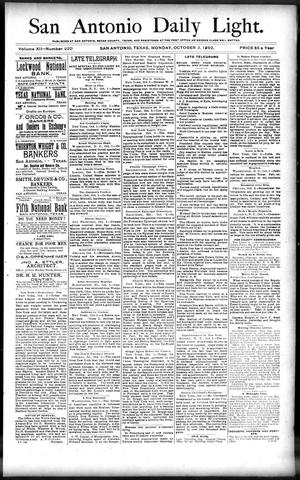 San Antonio Daily Light. (San Antonio, Tex.), Vol. 12, No. 220, Ed. 1 Monday, October 3, 1892