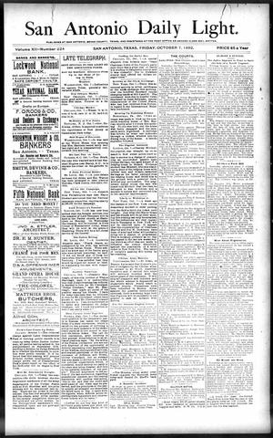 San Antonio Daily Light. (San Antonio, Tex.), Vol. 12, No. 224, Ed. 1 Friday, October 7, 1892