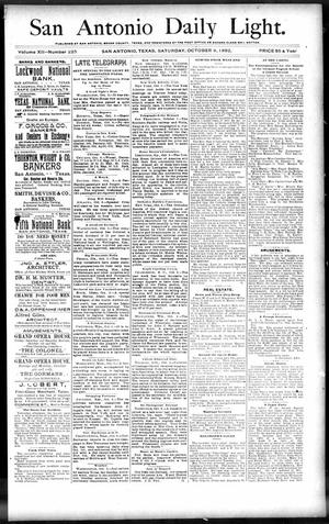 San Antonio Daily Light. (San Antonio, Tex.), Vol. 12, No. 225, Ed. 1 Saturday, October 8, 1892