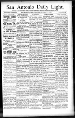 San Antonio Daily Light. (San Antonio, Tex.), Vol. 12, No. 228, Ed. 1 Wednesday, October 12, 1892
