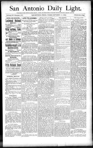 San Antonio Daily Light. (San Antonio, Tex.), Vol. 12, No. 230, Ed. 1 Friday, October 14, 1892
