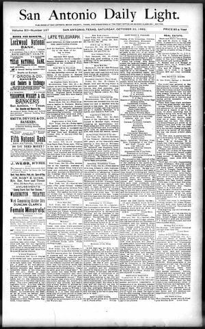 San Antonio Daily Light. (San Antonio, Tex.), Vol. 12, No. 237, Ed. 1 Saturday, October 22, 1892