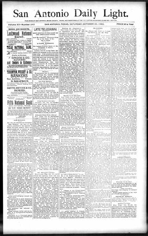 San Antonio Daily Light. (San Antonio, Tex.), Vol. 12, No. 243, Ed. 1 Saturday, October 29, 1892