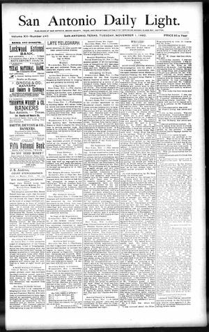 San Antonio Daily Light. (San Antonio, Tex.), Vol. 12, No. 245, Ed. 1 Tuesday, November 1, 1892