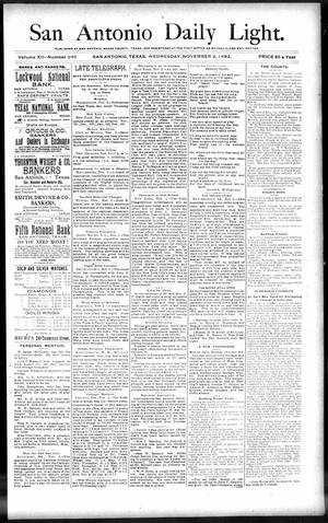 San Antonio Daily Light. (San Antonio, Tex.), Vol. 12, No. 246, Ed. 1 Wednesday, November 2, 1892