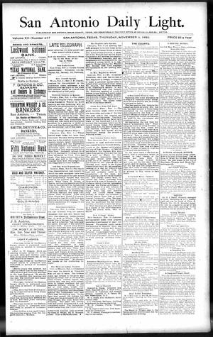 San Antonio Daily Light. (San Antonio, Tex.), Vol. 12, No. 247, Ed. 1 Thursday, November 3, 1892