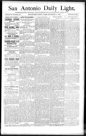 San Antonio Daily Light. (San Antonio, Tex.), Vol. 12, No. 248, Ed. 1 Friday, November 4, 1892