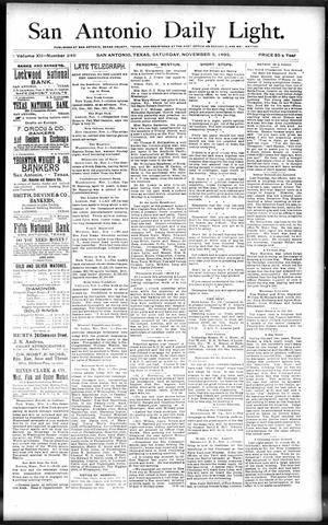 San Antonio Daily Light. (San Antonio, Tex.), Vol. 12, No. 249, Ed. 1 Saturday, November 5, 1892