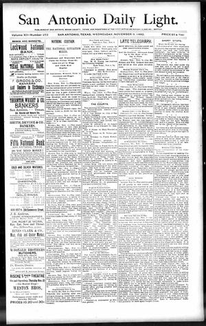 San Antonio Daily Light. (San Antonio, Tex.), Vol. 12, No. 252, Ed. 1 Wednesday, November 9, 1892