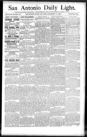 San Antonio Daily Light. (San Antonio, Tex.), Vol. 12, No. 255, Ed. 1 Saturday, November 12, 1892