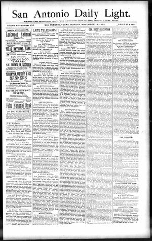 San Antonio Daily Light. (San Antonio, Tex.), Vol. 12, No. 256, Ed. 1 Monday, November 14, 1892