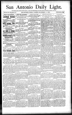 San Antonio Daily Light. (San Antonio, Tex.), Vol. 12, No. 257, Ed. 1 Tuesday, November 15, 1892