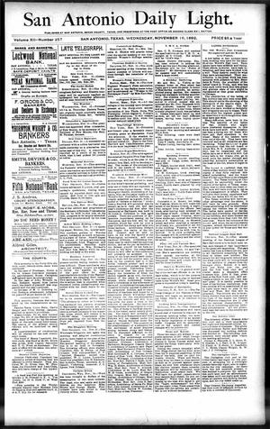 San Antonio Daily Light. (San Antonio, Tex.), Vol. 12, No. 258, Ed. 1 Wednesday, November 16, 1892