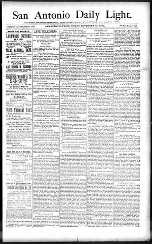 San Antonio Daily Light. (San Antonio, Tex.), Vol. 12, No. 260, Ed. 1 Friday, November 18, 1892