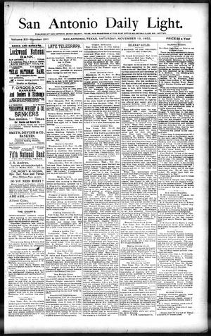 San Antonio Daily Light. (San Antonio, Tex.), Vol. 12, No. 261, Ed. 1 Saturday, November 19, 1892
