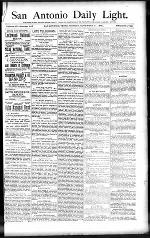 San Antonio Daily Light. (San Antonio, Tex.), Vol. 12, No. 262, Ed. 1 Monday, November 21, 1892