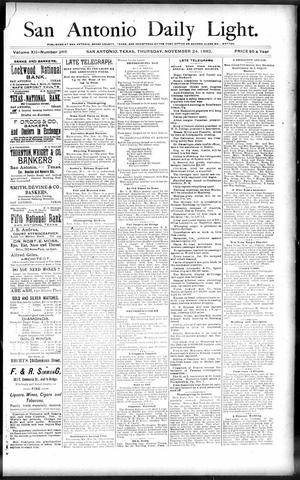 San Antonio Daily Light. (San Antonio, Tex.), Vol. 12, No. 265, Ed. 1 Thursday, November 24, 1892