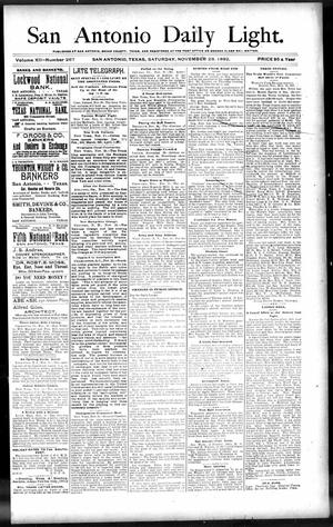 San Antonio Daily Light. (San Antonio, Tex.), Vol. 12, No. 267, Ed. 1 Saturday, November 26, 1892